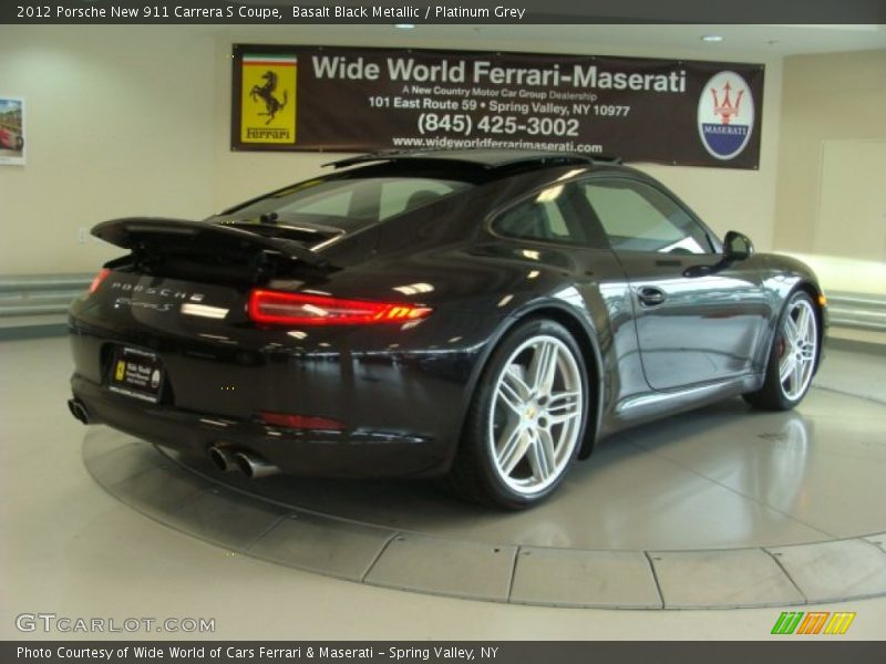 Basalt Black Metallic / Platinum Grey 2012 Porsche New 911 Carrera S Coupe