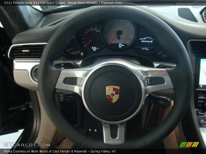 Basalt Black Metallic / Platinum Grey 2012 Porsche New 911 Carrera S Coupe