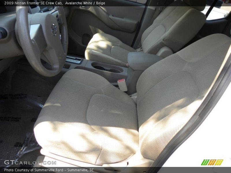 Avalanche White / Beige 2009 Nissan Frontier SE Crew Cab