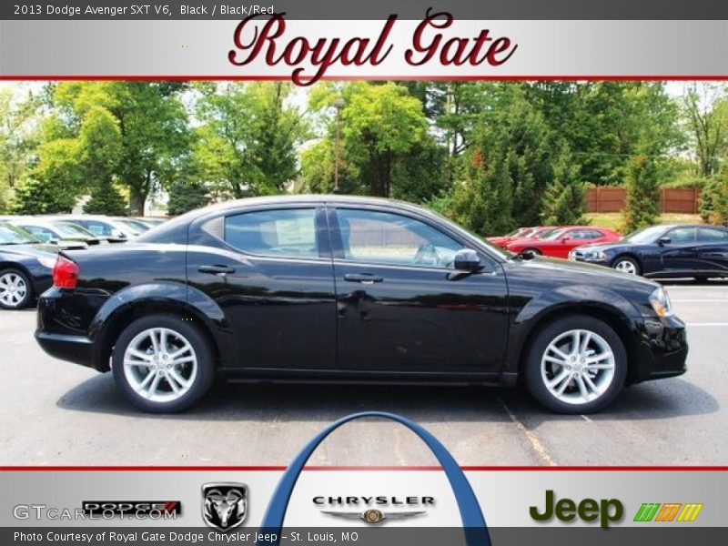 Black / Black/Red 2013 Dodge Avenger SXT V6