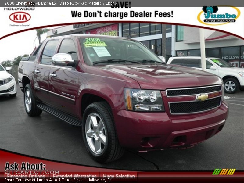 Deep Ruby Red Metallic / Ebony 2008 Chevrolet Avalanche LS