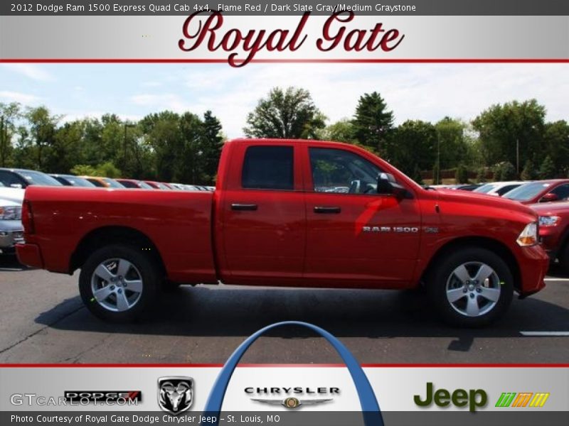 Flame Red / Dark Slate Gray/Medium Graystone 2012 Dodge Ram 1500 Express Quad Cab 4x4