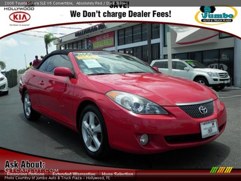 Absolutely Red / Dark Stone 2006 Toyota Solara SLE V6 Convertible