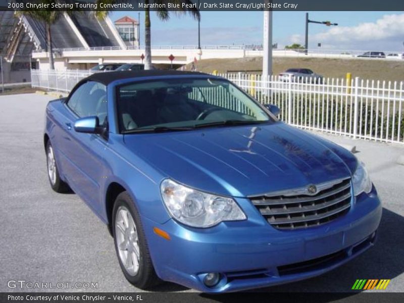 Marathon Blue Pearl / Dark Slate Gray/Light Slate Gray 2008 Chrysler Sebring Touring Convertible
