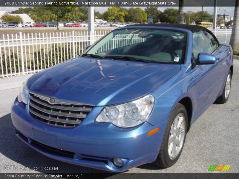 Marathon Blue Pearl / Dark Slate Gray/Light Slate Gray 2008 Chrysler Sebring Touring Convertible