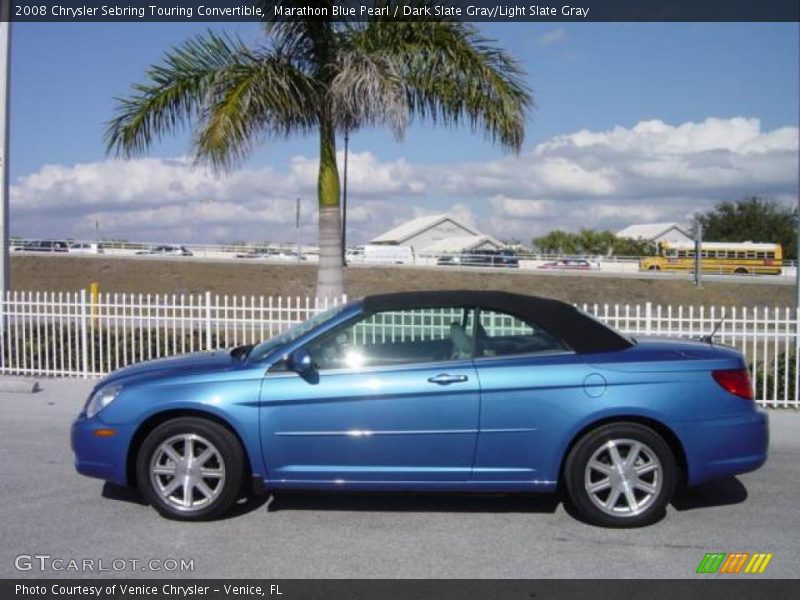 Marathon Blue Pearl / Dark Slate Gray/Light Slate Gray 2008 Chrysler Sebring Touring Convertible