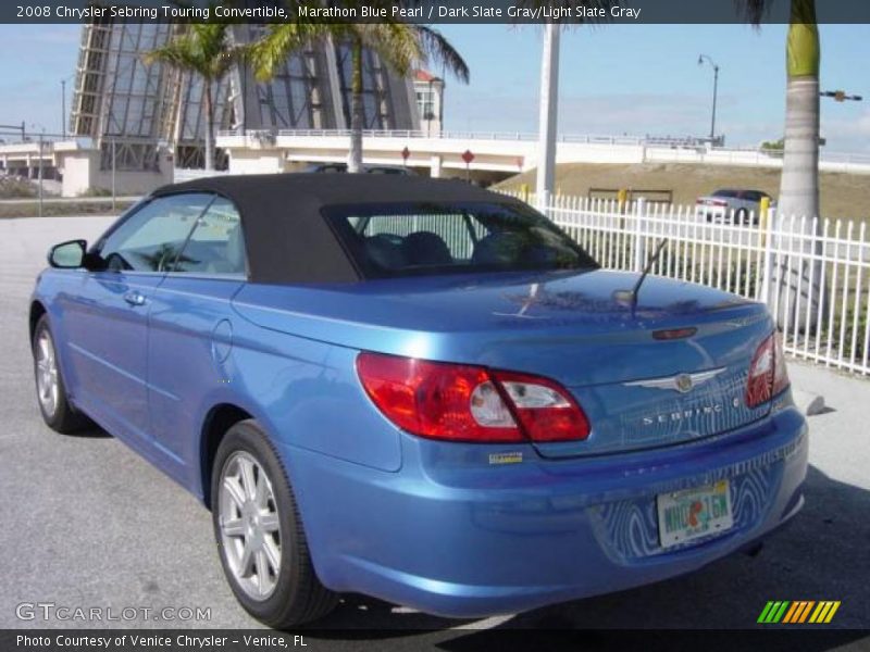 Marathon Blue Pearl / Dark Slate Gray/Light Slate Gray 2008 Chrysler Sebring Touring Convertible