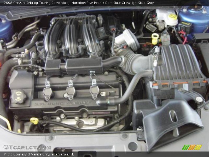 Marathon Blue Pearl / Dark Slate Gray/Light Slate Gray 2008 Chrysler Sebring Touring Convertible