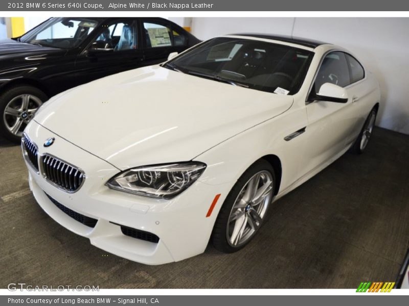Alpine White / Black Nappa Leather 2012 BMW 6 Series 640i Coupe