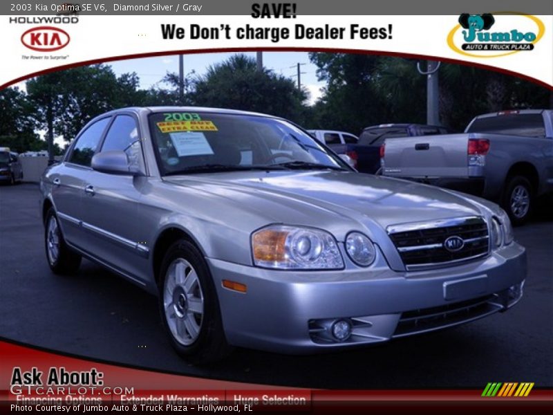 Diamond Silver / Gray 2003 Kia Optima SE V6