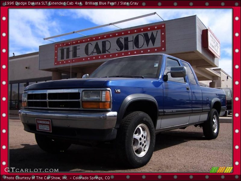 Brilliant Blue Pearl / Slate Gray 1996 Dodge Dakota SLT Extended Cab 4x4