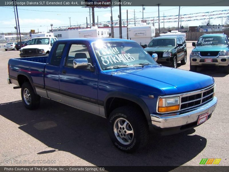 Brilliant Blue Pearl / Slate Gray 1996 Dodge Dakota SLT Extended Cab 4x4