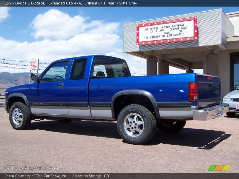 Brilliant Blue Pearl / Slate Gray 1996 Dodge Dakota SLT Extended Cab 4x4