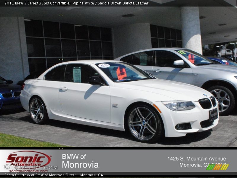 Alpine White / Saddle Brown Dakota Leather 2011 BMW 3 Series 335is Convertible