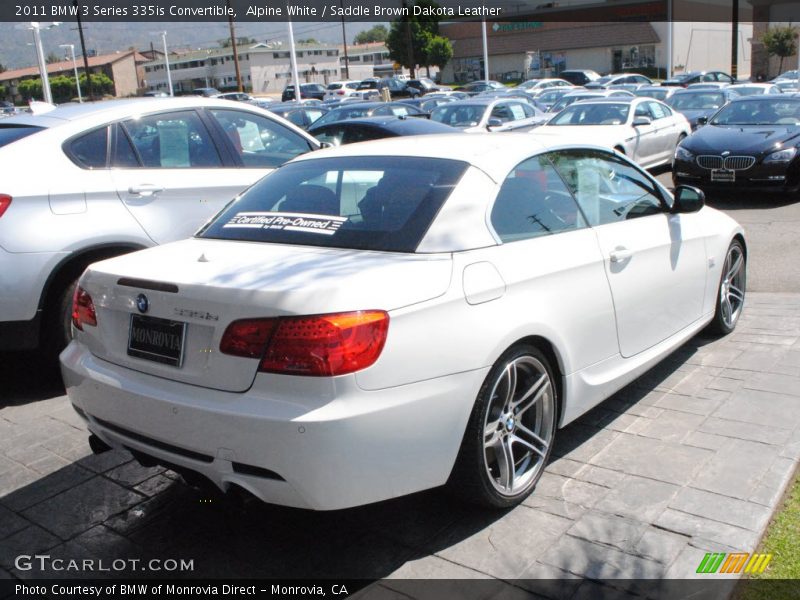 Alpine White / Saddle Brown Dakota Leather 2011 BMW 3 Series 335is Convertible