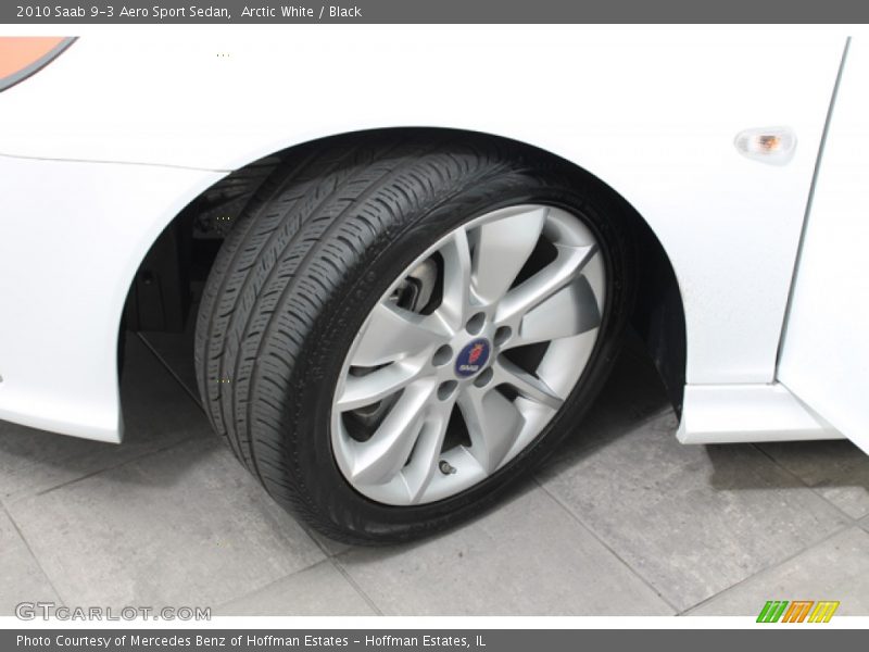 Arctic White / Black 2010 Saab 9-3 Aero Sport Sedan