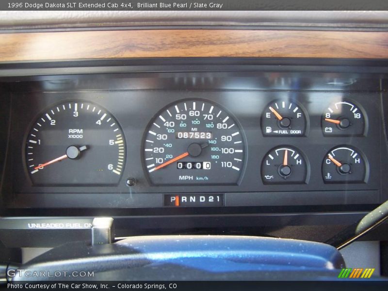 Brilliant Blue Pearl / Slate Gray 1996 Dodge Dakota SLT Extended Cab 4x4