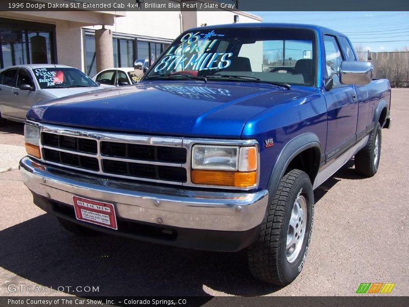 Brilliant Blue Pearl / Slate Gray 1996 Dodge Dakota SLT Extended Cab 4x4