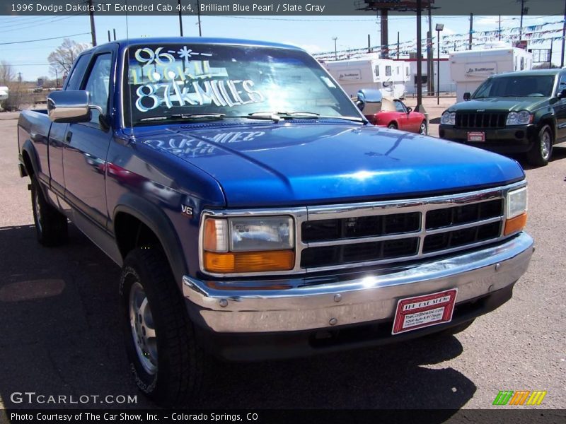 Brilliant Blue Pearl / Slate Gray 1996 Dodge Dakota SLT Extended Cab 4x4