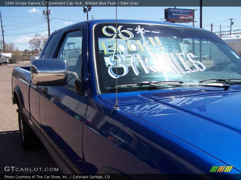 Brilliant Blue Pearl / Slate Gray 1996 Dodge Dakota SLT Extended Cab 4x4