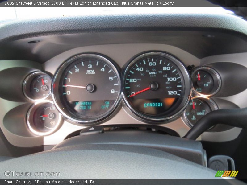 Blue Granite Metallic / Ebony 2009 Chevrolet Silverado 1500 LT Texas Edition Extended Cab