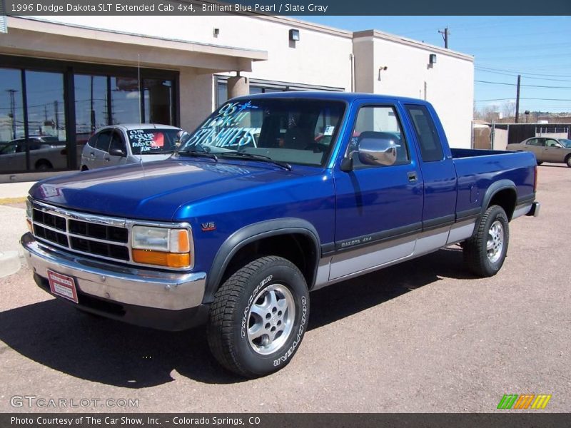 Brilliant Blue Pearl / Slate Gray 1996 Dodge Dakota SLT Extended Cab 4x4
