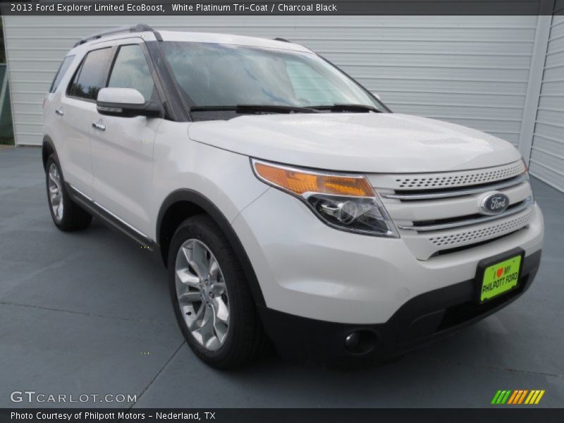 White Platinum Tri-Coat / Charcoal Black 2013 Ford Explorer Limited EcoBoost