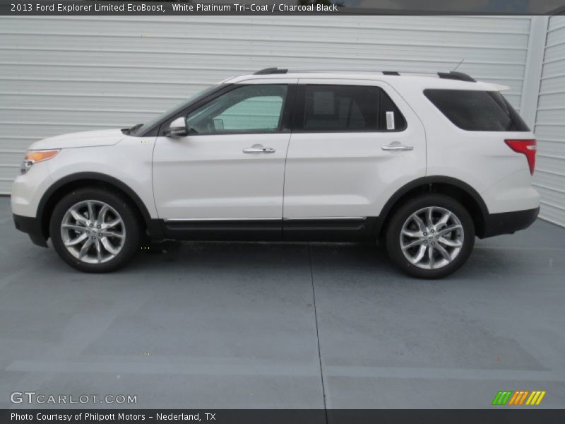 White Platinum Tri-Coat / Charcoal Black 2013 Ford Explorer Limited EcoBoost