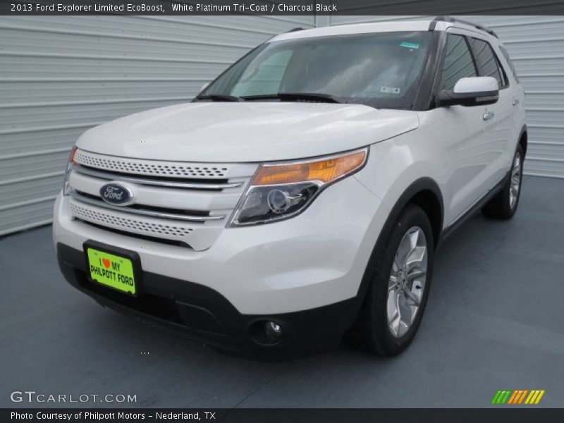 White Platinum Tri-Coat / Charcoal Black 2013 Ford Explorer Limited EcoBoost