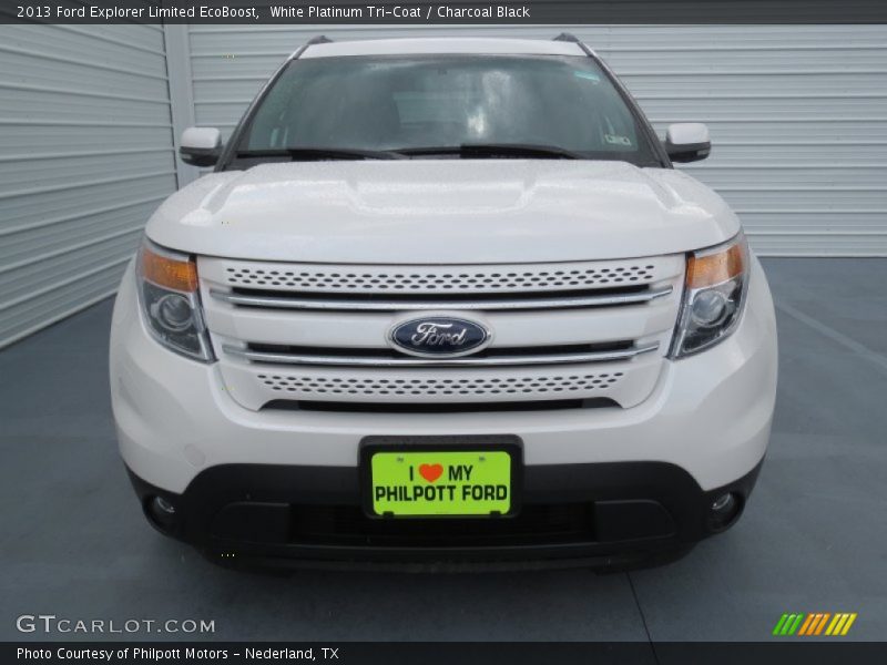 White Platinum Tri-Coat / Charcoal Black 2013 Ford Explorer Limited EcoBoost