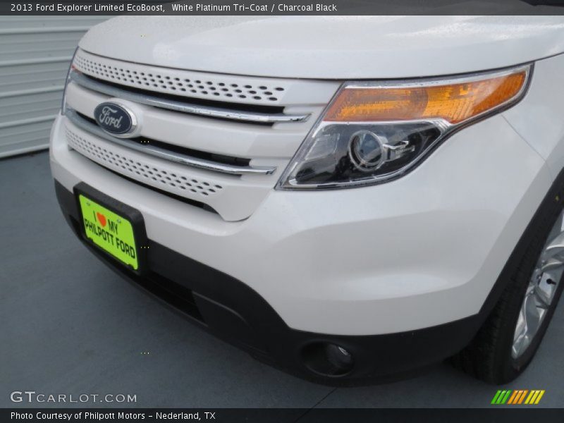 White Platinum Tri-Coat / Charcoal Black 2013 Ford Explorer Limited EcoBoost