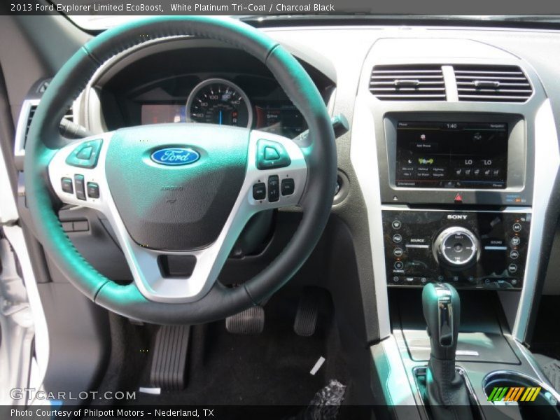 White Platinum Tri-Coat / Charcoal Black 2013 Ford Explorer Limited EcoBoost