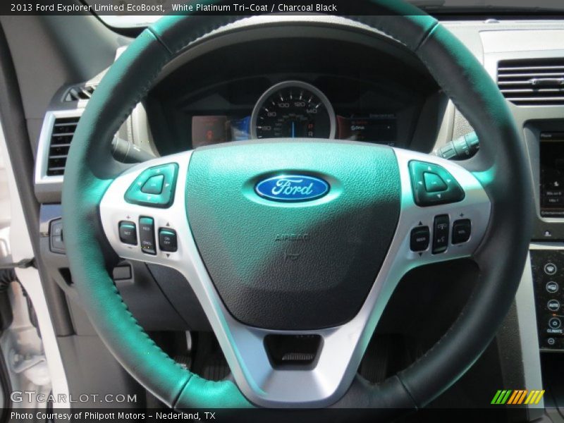 White Platinum Tri-Coat / Charcoal Black 2013 Ford Explorer Limited EcoBoost