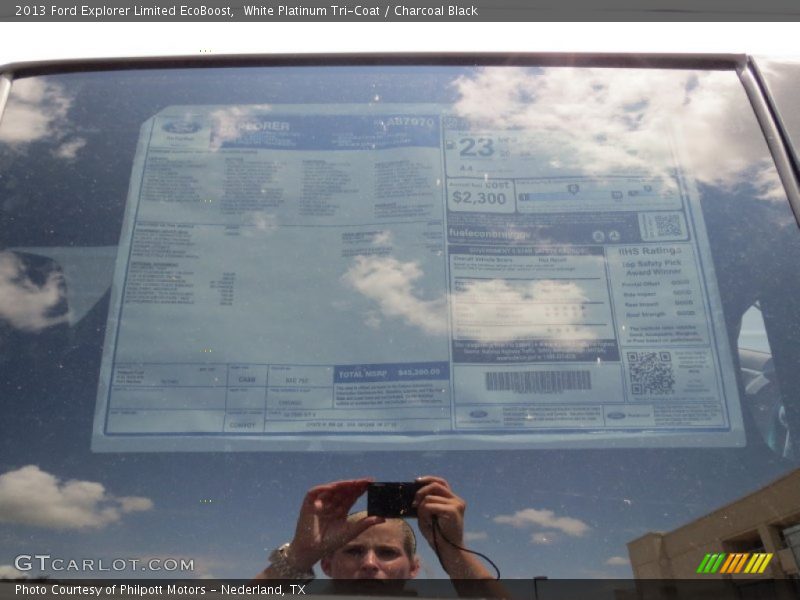 White Platinum Tri-Coat / Charcoal Black 2013 Ford Explorer Limited EcoBoost