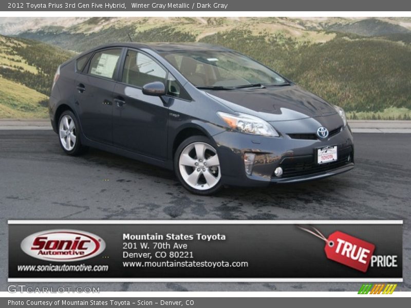 Winter Gray Metallic / Dark Gray 2012 Toyota Prius 3rd Gen Five Hybrid