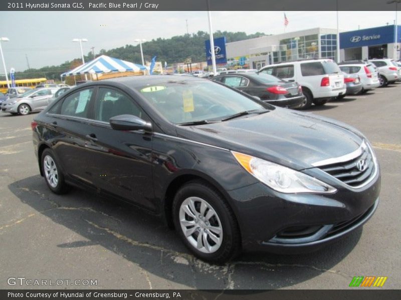 Pacific Blue Pearl / Gray 2011 Hyundai Sonata GLS
