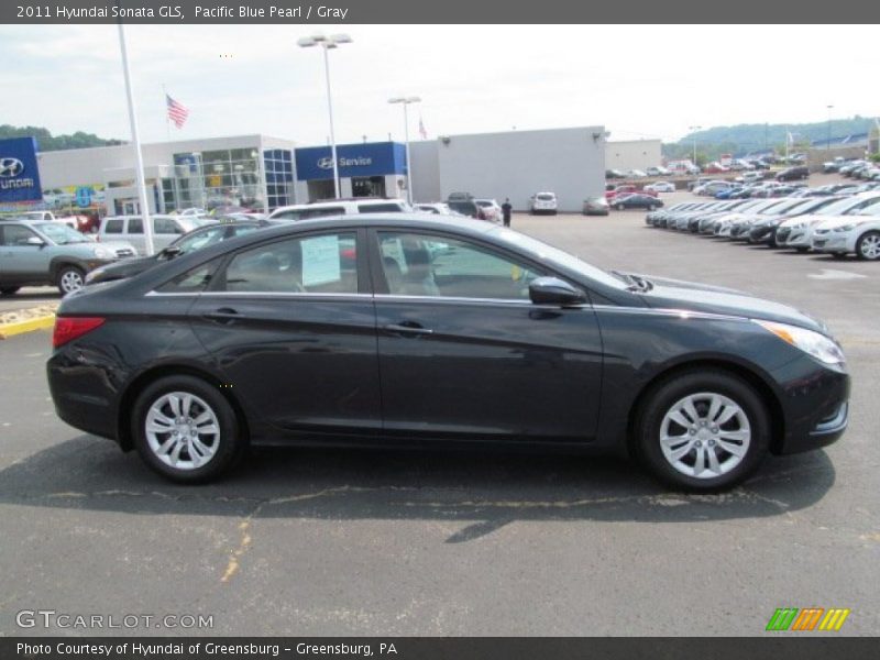Pacific Blue Pearl / Gray 2011 Hyundai Sonata GLS