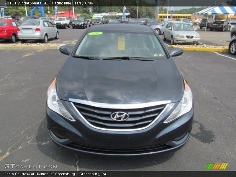 Pacific Blue Pearl / Gray 2011 Hyundai Sonata GLS