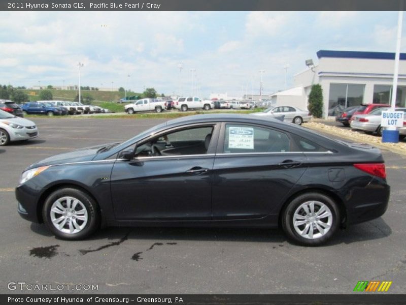 Pacific Blue Pearl / Gray 2011 Hyundai Sonata GLS