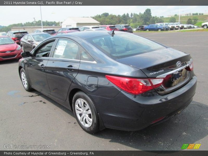 Pacific Blue Pearl / Gray 2011 Hyundai Sonata GLS