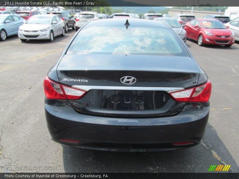 Pacific Blue Pearl / Gray 2011 Hyundai Sonata GLS