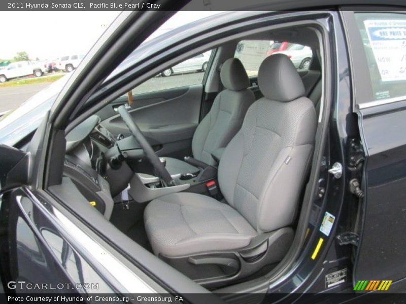 Pacific Blue Pearl / Gray 2011 Hyundai Sonata GLS
