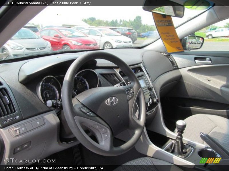 Pacific Blue Pearl / Gray 2011 Hyundai Sonata GLS