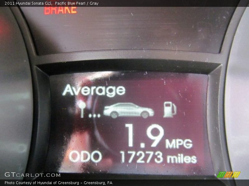 Pacific Blue Pearl / Gray 2011 Hyundai Sonata GLS