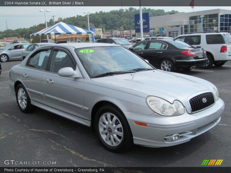 Brilliant Silver / Black 2004 Hyundai Sonata LX