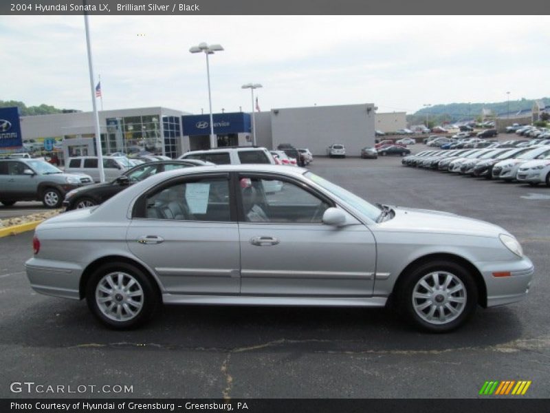 Brilliant Silver / Black 2004 Hyundai Sonata LX