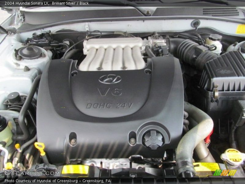 Brilliant Silver / Black 2004 Hyundai Sonata LX