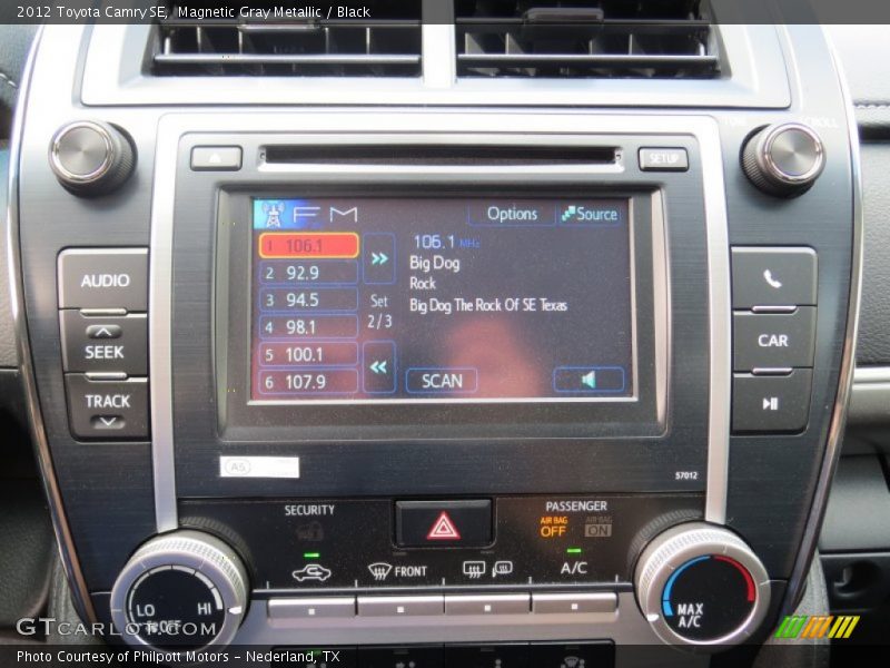Magnetic Gray Metallic / Black 2012 Toyota Camry SE