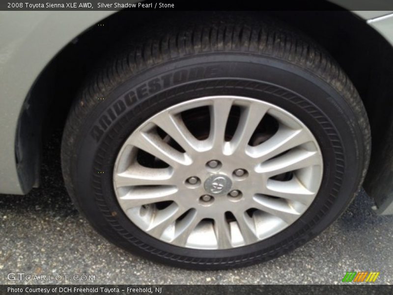 Silver Shadow Pearl / Stone 2008 Toyota Sienna XLE AWD