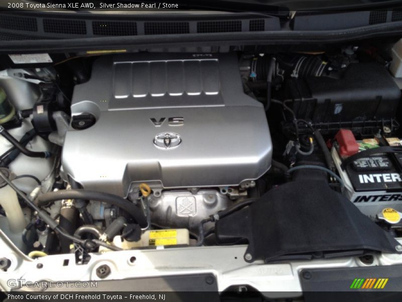 Silver Shadow Pearl / Stone 2008 Toyota Sienna XLE AWD
